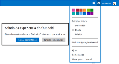 Como voltar a interface antiga do Hotmail