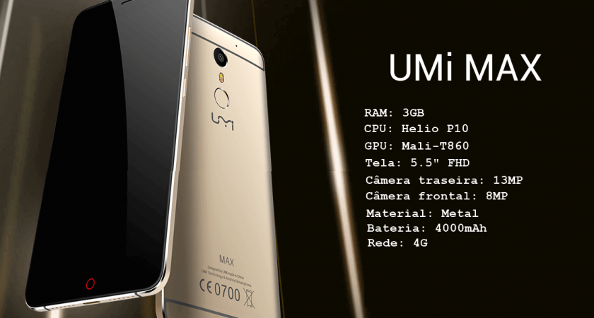 Umi Max é mais um celular chinês sinônimo de qualidade